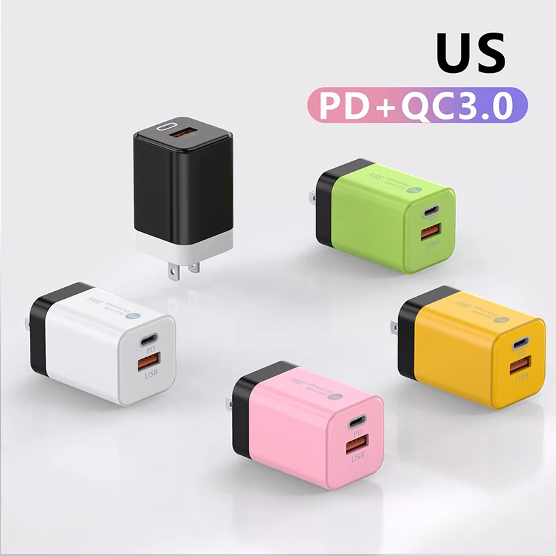 38W 2 Ports USB Charger Quick Charge Type C Phone Charger Fast Charging Adapter EU/US Plug For Phone Xiaomi Wall Charge