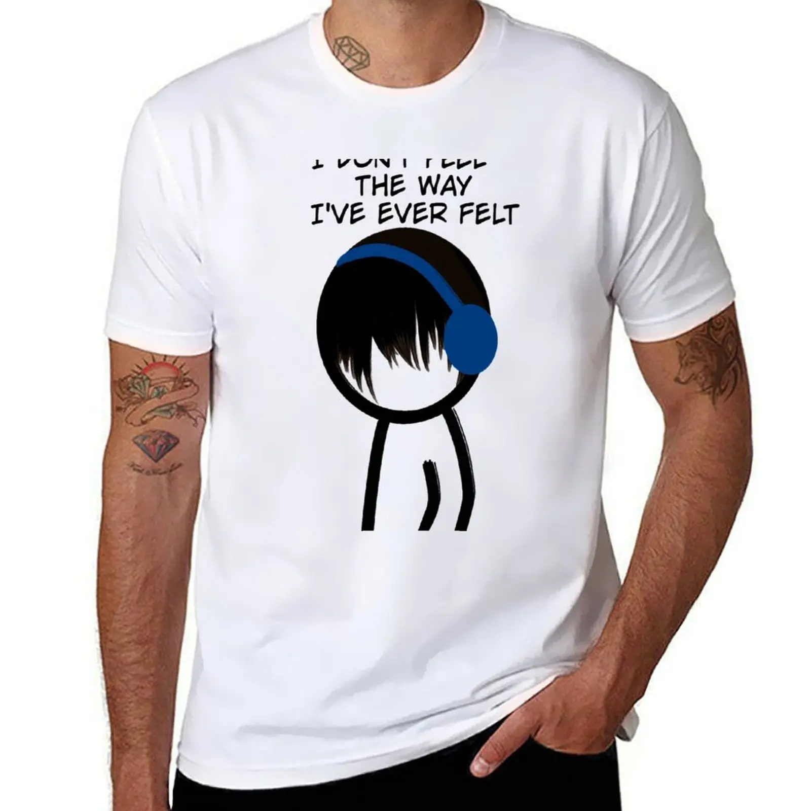 

Emo Boy Headphone 3 T-Shirt Utility Work Short Sleeve Top