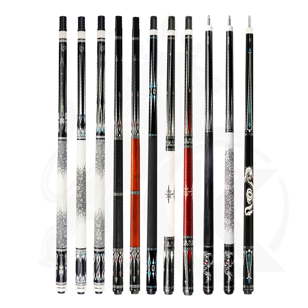 

KONLLEN Carbon Fiber Billiard Cue Stick Carbon Technology Double Shafts Inlay Cue Radial 3*8/8 Pin single butt Pool Cue Kit