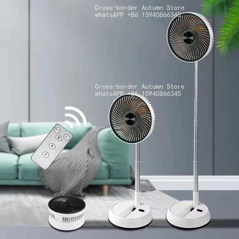 Portable Folding Fan 6000mAh USB Remote Control Air Cooler Silent Rechargeable Wireless Floor Standing Fan For Outdoor Home
