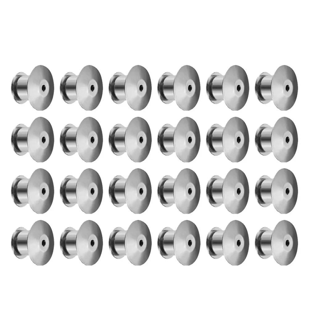 

25Pcs Flat Round Copper Locking Pin Backs for Brooch Badges Name Tags Lapel Pins Jewelry DIY Craft Supplies Replacement