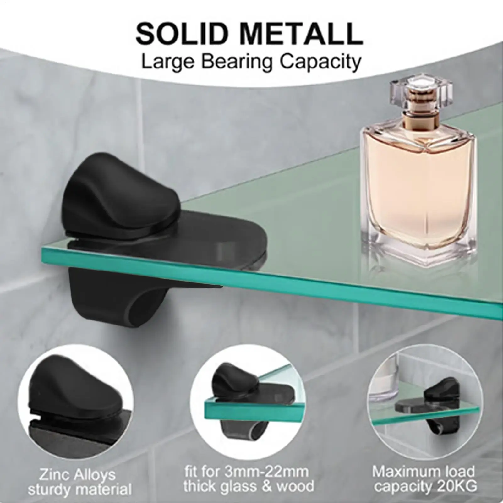 Wall Brackets For Shelves Floating Wall Shelf Clips Support Heavy Duty Clip Support For Closet Bathroom Shower Pantry Countertop