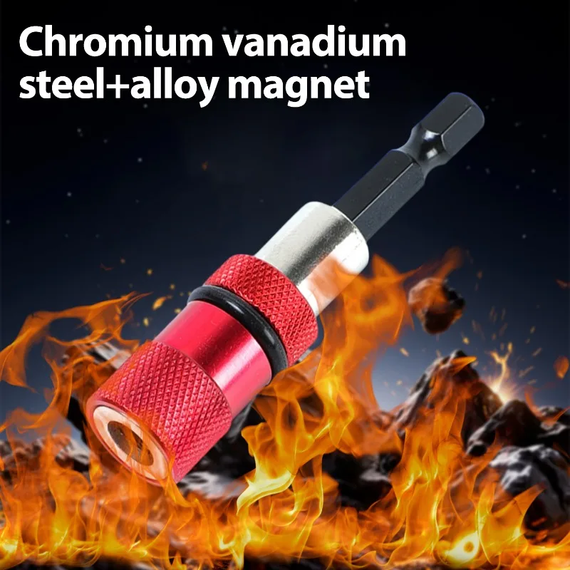 1/6x Hex Shank Magnetic Screwdriver Bit Holder Adjustable Screw Depth Extension Bar 1/4 Inch Power Drill DIY Tool Quick Release