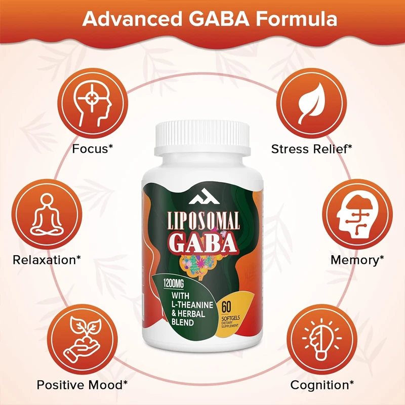 Liposomal GABA 1200mg - Contains South African Solanum, Chamomile, and Sour Cherry Herbal Supplement