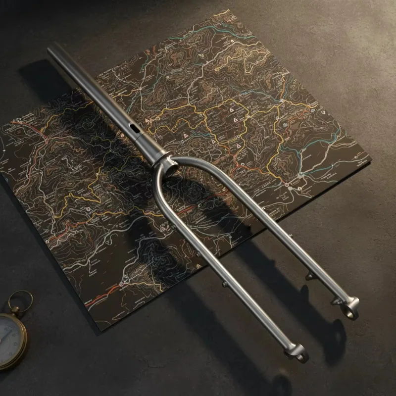 

Титановая вилка для гравийного велосипеда 700C, для шин 55 мм, жесткая передняя вилка, совместима с дисковыми тормозами, компоненты для велоспорта и приключений