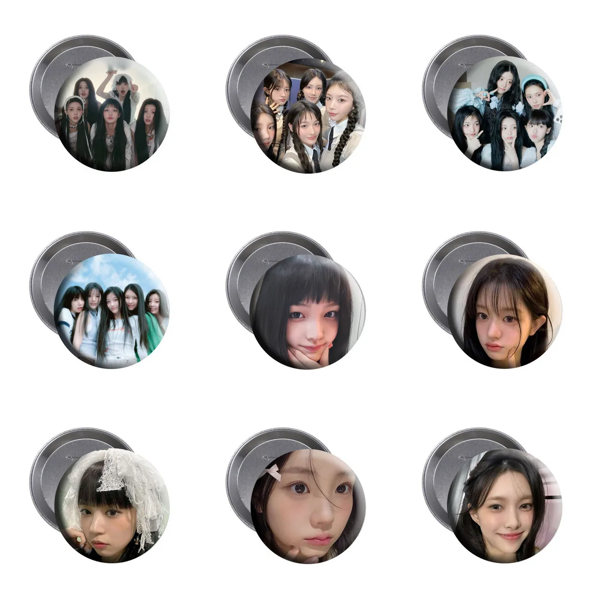 Kpop ILLIT Metal Brooch 5.8MM Album Super Real Me Badge Round Tinplate Bag Hat Clothes Accessories Pins Wonhee Minju Fans Gift