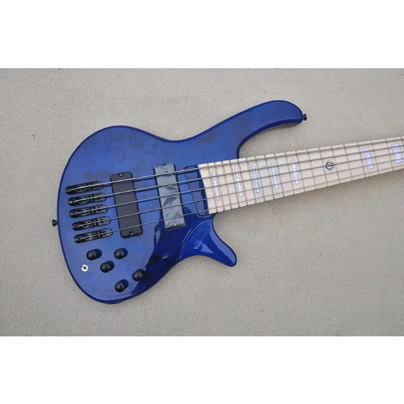 Flyoung Blue 5 Strings Instrument Electric Bass Guitar Bass Hot Selling Factory Price