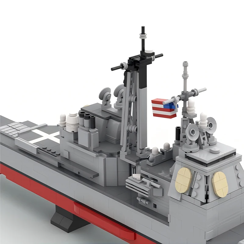 High-tech Air Force Main Battleship CG-52 Military Missile Cruiser MOC Building Blocks Warship Model Kid's Bricks Toys DIY Gifts