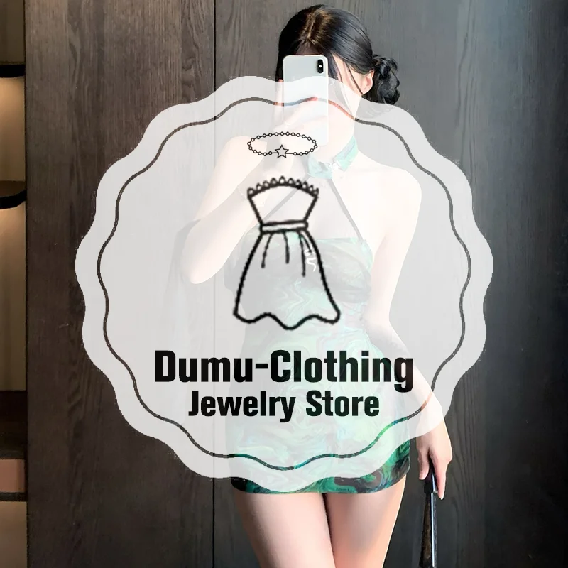 

Sexy Lingerie Sleeveless Retro Mesh Halter Nightdress See-through Pure Desire Women Pajamas