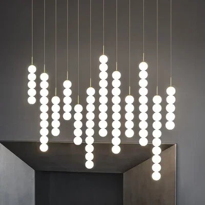 

Nordic Postmodern Staircase Pendant Light, Minimalist Round Bar Counter, Front Desk, Bedroom, Bedside Small Pendant Light