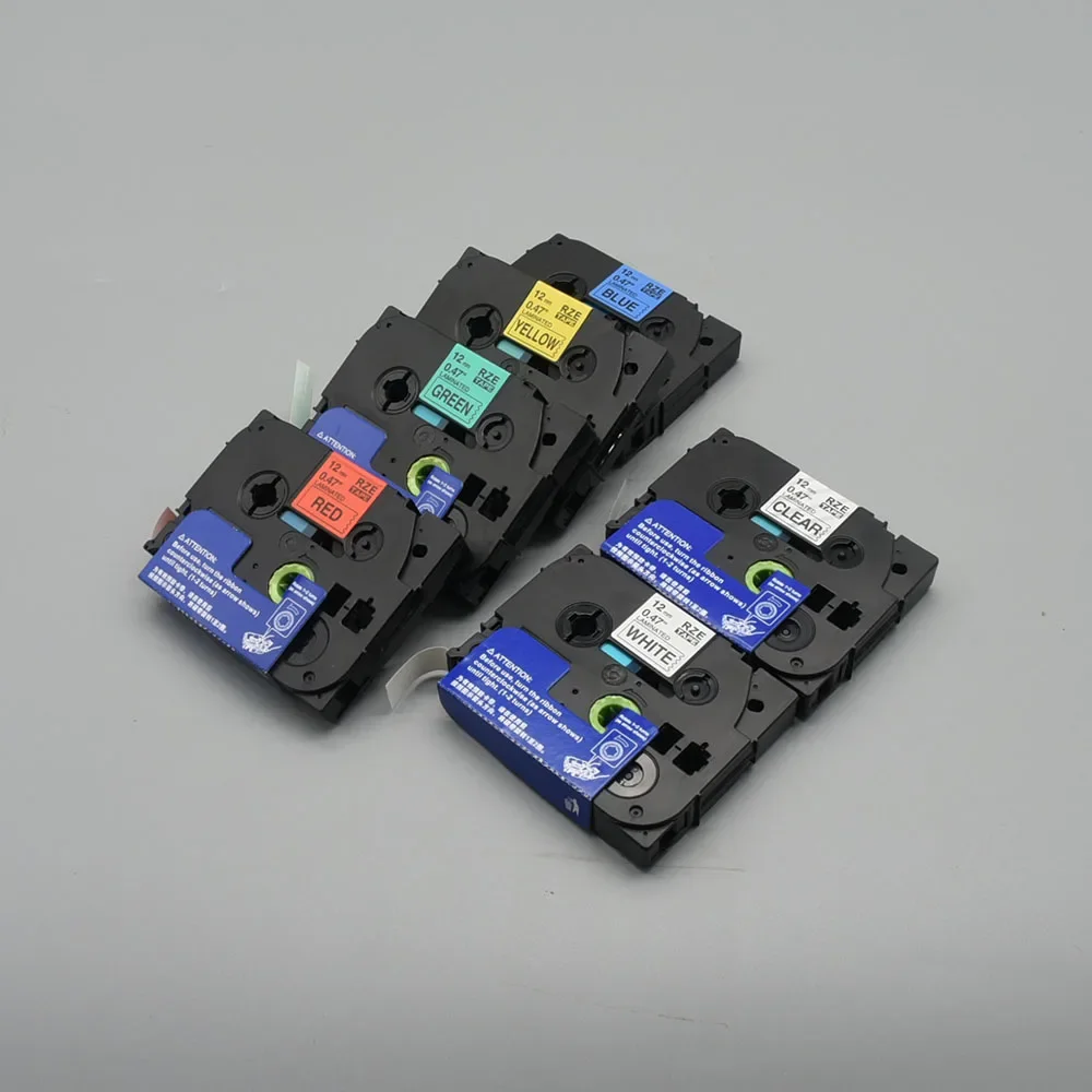 5PK Label Tape for E1000 Pro Ribbon Maker Printer Black on White TZe-231 for Brother P-touch
