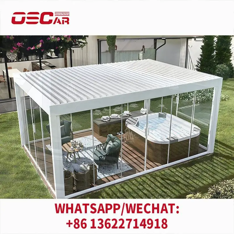 

Outdoor Sunshade Rainproof Motorized Aluminum Pergola Affordable Foldable Shading Structure For Garden Patio Backyard pergolas