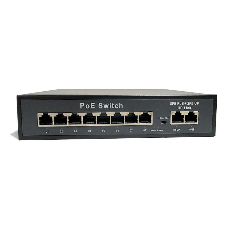 

6/8/10-портовый PoE Ethernet-коммутатор с высокоскоростной передачей данных, гигабитный коммутатор, Plug and Play, для настольной и настенной установки