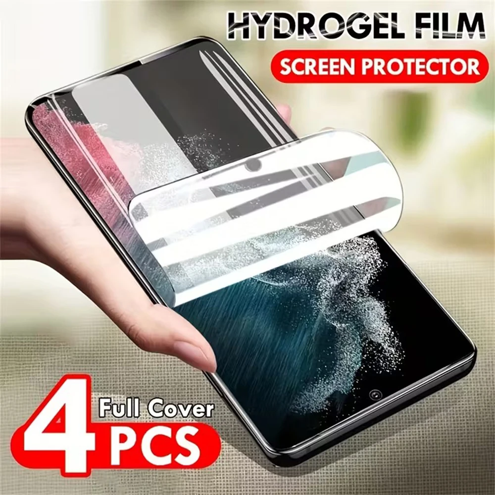 4Pcs Hydrogel Film For Samsung Galaxy S25 Edge S24 FE S23 S22 S21 S20 Ultra FE Plus Note 10 20 Ultra Screen Protector