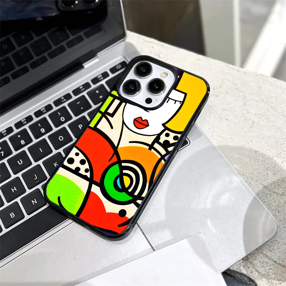 Picasso Abstract Art Painting Phone Case Strong Magnetic For IPhone 15 14 13 Pro Max 11 12 Mini Alex Mirror For Magsafe