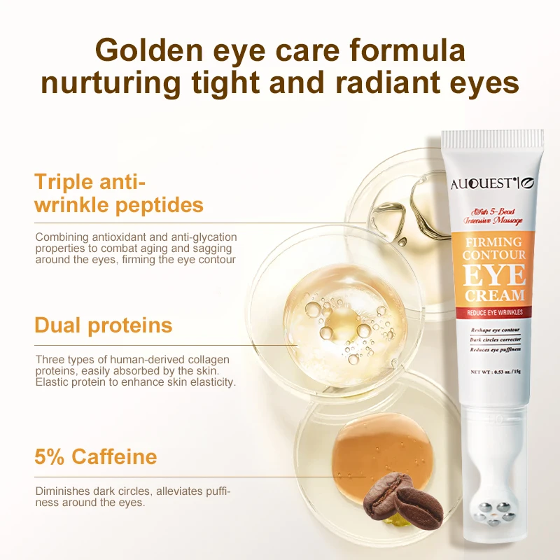 Peptides Eye Cream Caffeine Under Eye Dark Circle Remover Anti-Aging Eyes Bags Fine Lines Lift Firm Skin Care