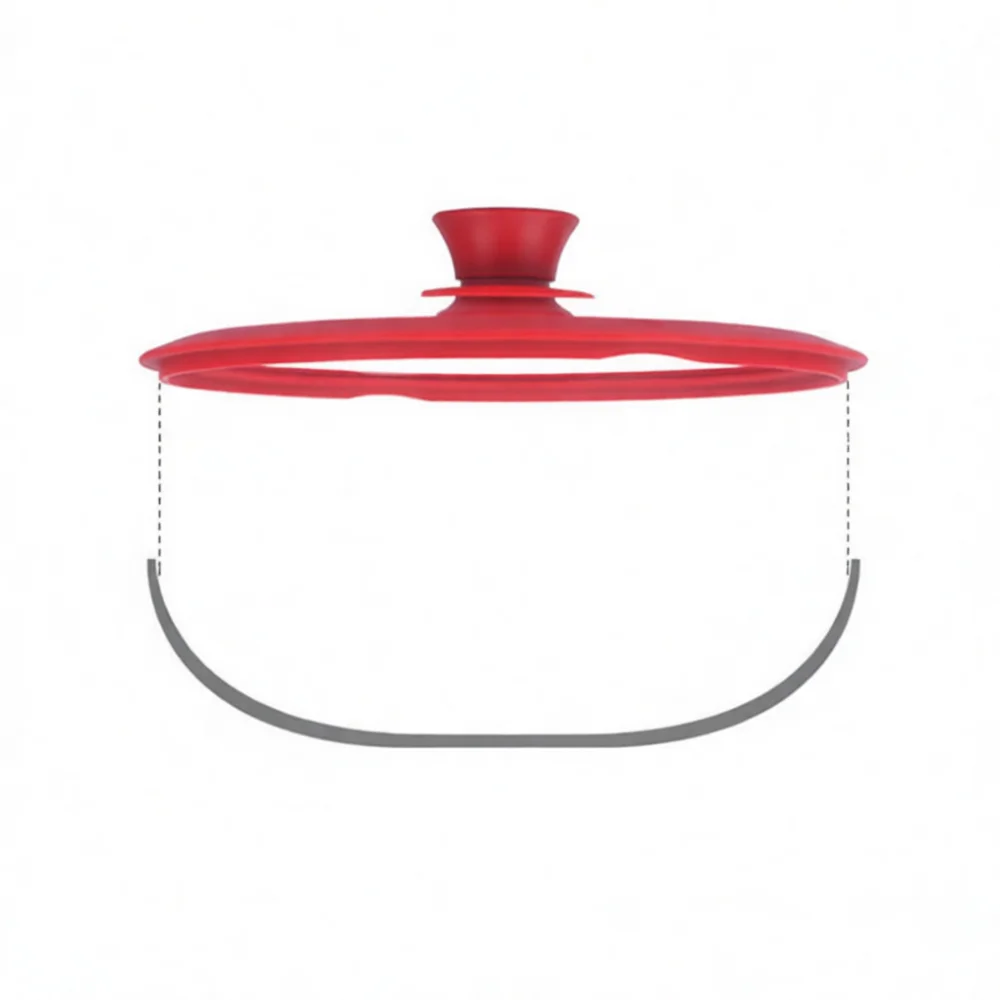 Replacement Universal Tempered Glass Pot Lid Heat Resistant Silicone Rim Cover For Frying Cooking Pan Kitchenware