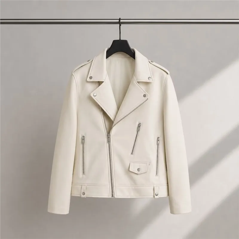 Faux Leather Jacket Coat Men's Autumn Winter New Fashion Casual Zipper Long Sleeves 2026 High Quality Male Biker Outerwear