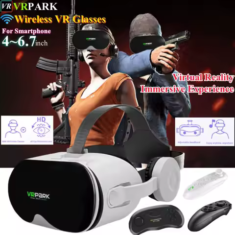 Original J70 4K Wireless Virtual Reality VR Glasses Stereo 3D Videos Google Cardboard Box Headset Helmet for Smartphone Max 6.7"