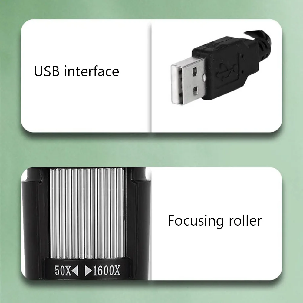 USB Electronic Microscope with Stand Portable Electronic Microscope 500X 1000X 1600X for Mobile Phone PC