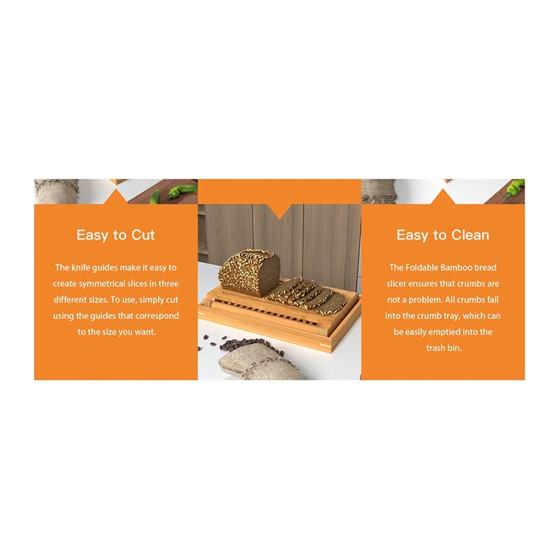 

A29M-Bamboo Wood Bread Slicer For Homemade Bread Toast Cutting Board, Adjustable Thickness Breadmaker For Loaf Cakes