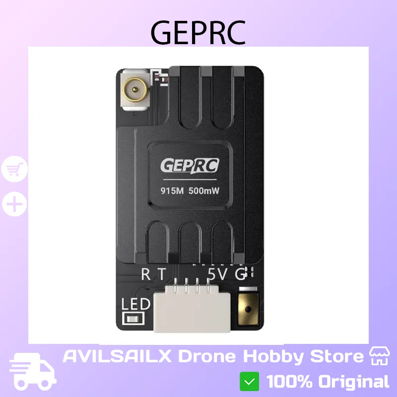 

Приемник GEPRC ELRS NANO 915M PA500 — мощный чип PA мощностью 500 мВт, частота обновления 25 Гц-200 Гц для DIY FPV дальнего действия