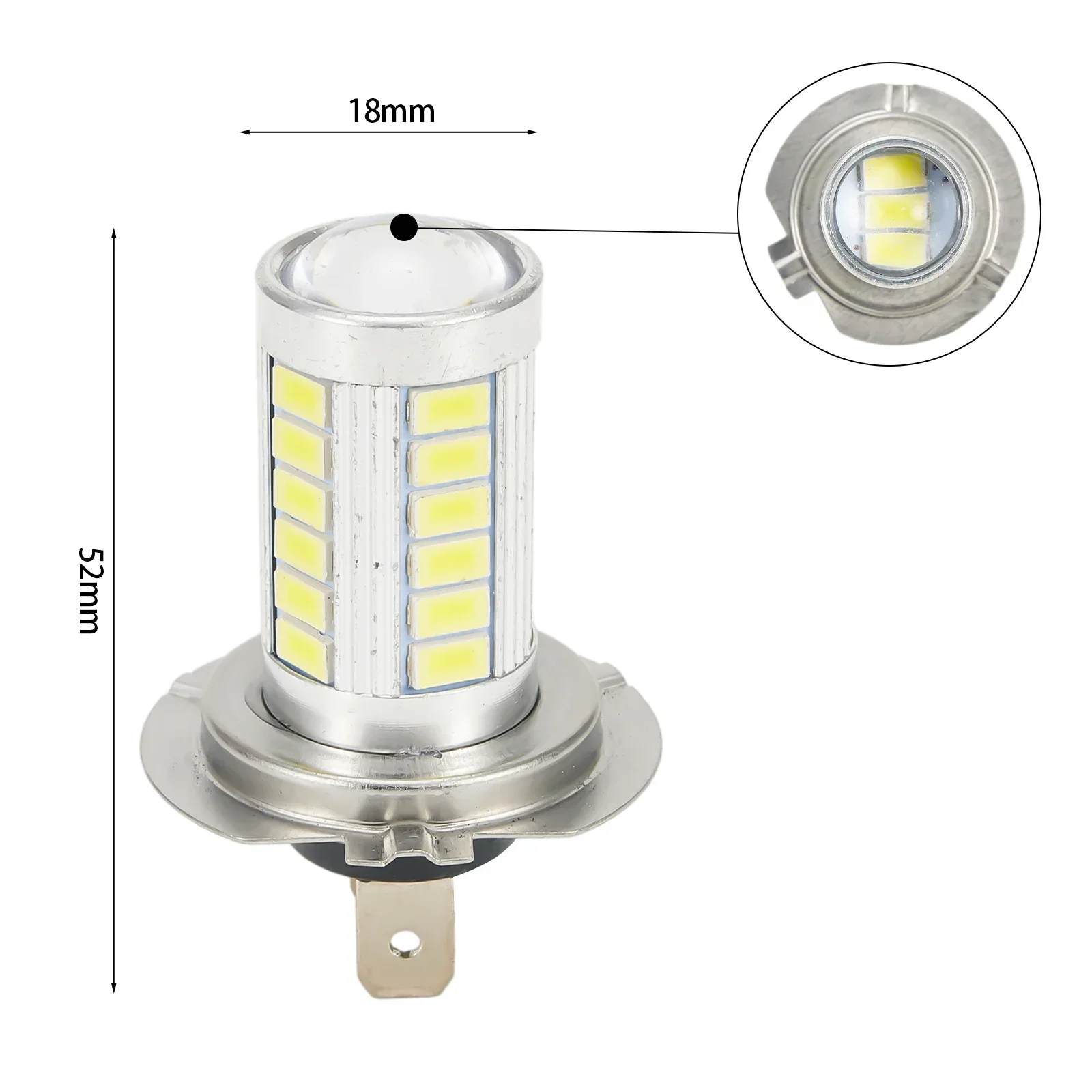 LED Front Fog Light Lamp Beads 5630-33SMD Universal Shade 12V Aluminum Alloy Color 6000K H4 H7 H1 H3 H4 H7 H1 H3