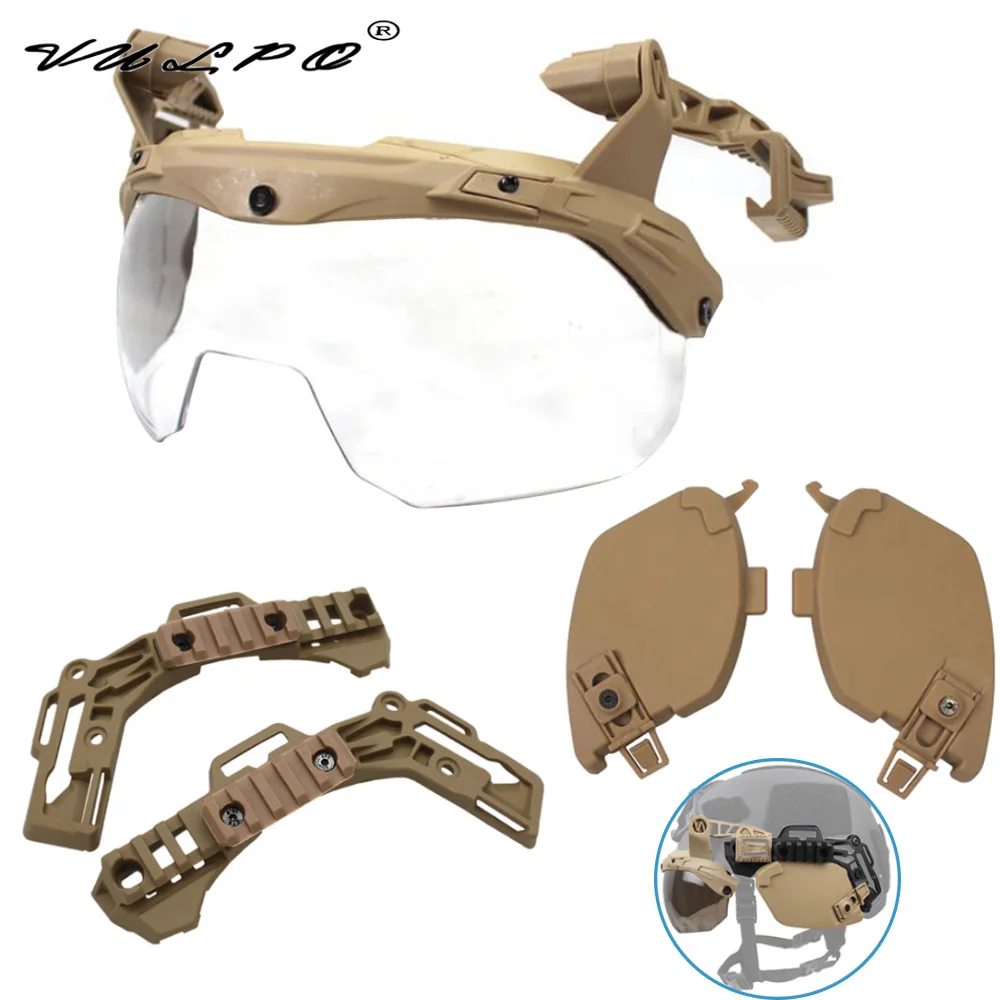 VULPO Tactical Wendy Helmet 3.0 Rail Mount and Compatible Multi- Angle Goggles & Specialized Ear Protection