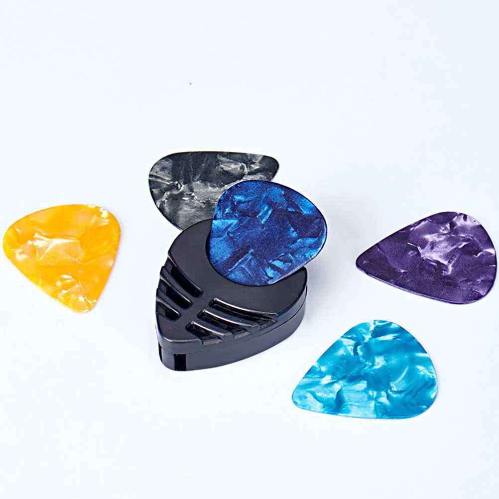 

50Pcs Guitar Pick Holder Boxes Portable Hollow Design Sticky Guitar Plectrum Storage Case Lightweight Bass Pick Storage