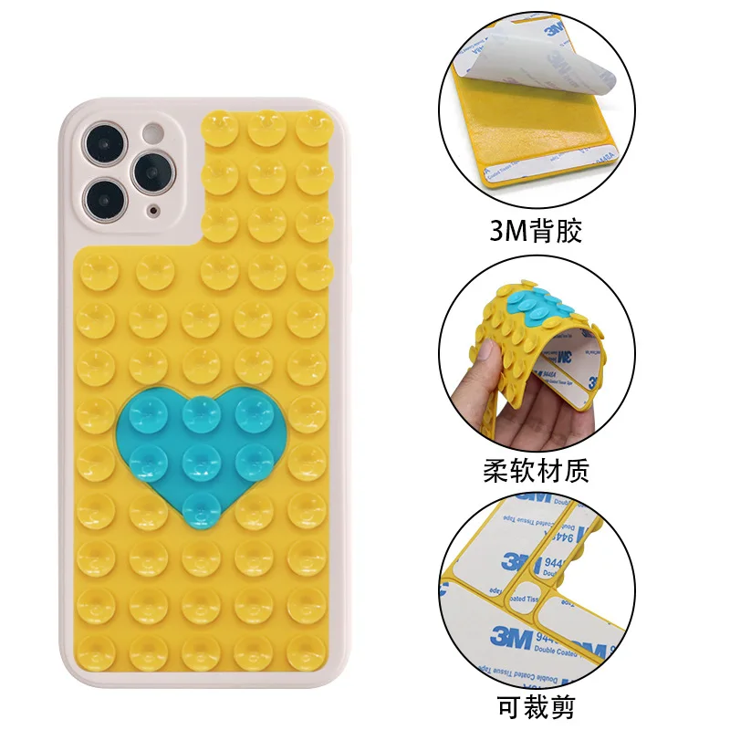 Silicone Suction Cup Phone Case Holder, Non Slip Suction Cup Phone Holder, Hands-free Phone Accessory Holder For iPhoneAndroid