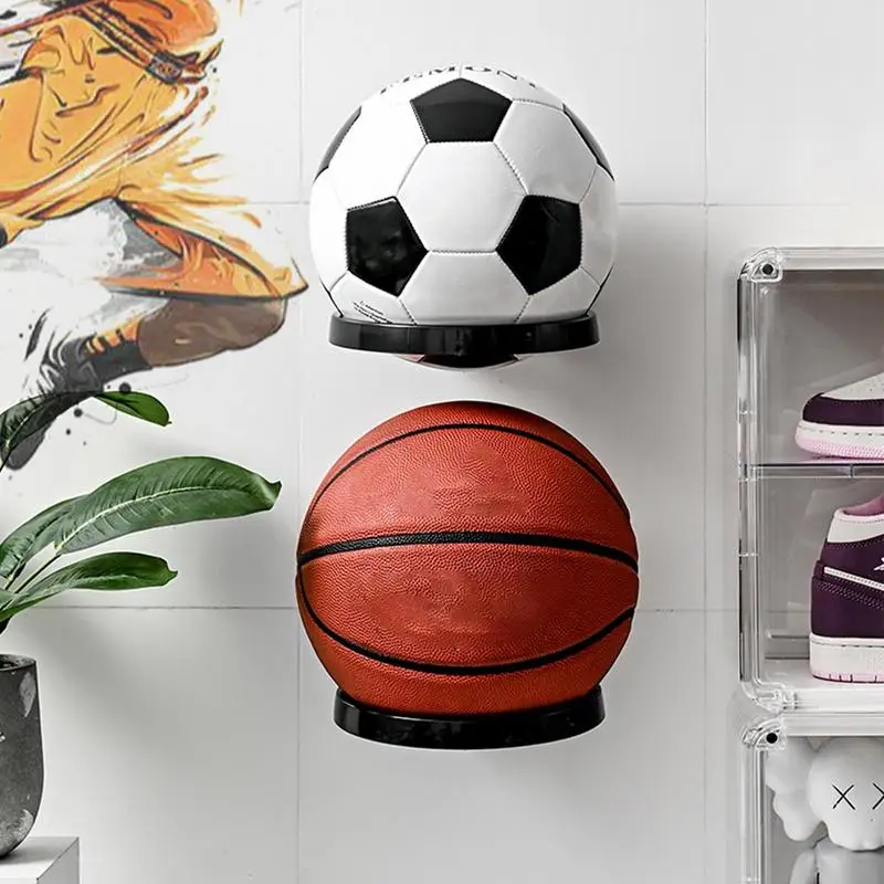 Ball Storage Rack Wall Mounted Ball Holder Space Saving Display Shelf For Basketball Football Volleyball Soccer