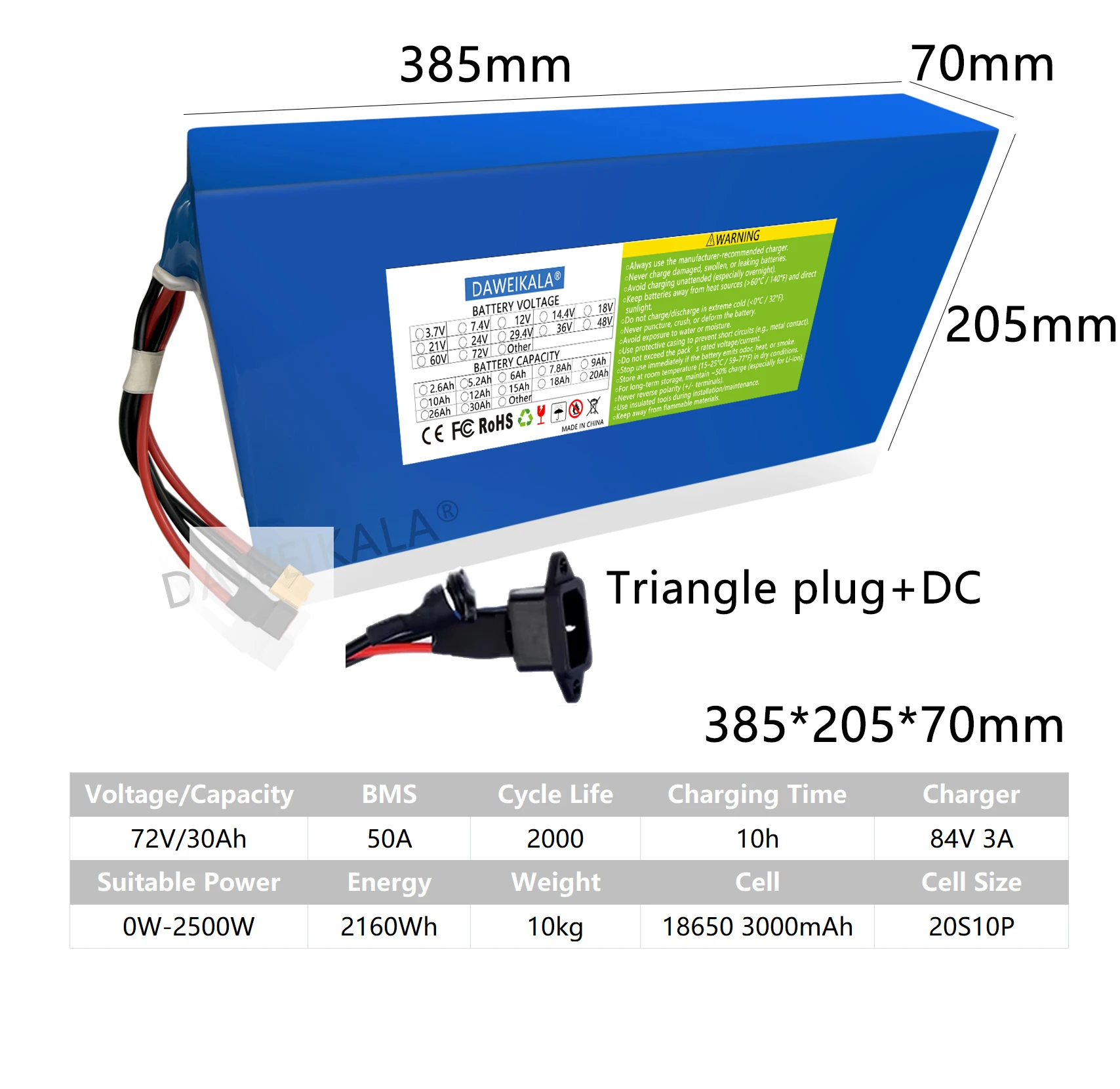 72V 12Ah-30Ah 18650 Battery pa - Electric Bicycle Battery 72V 30Ah recension och pris