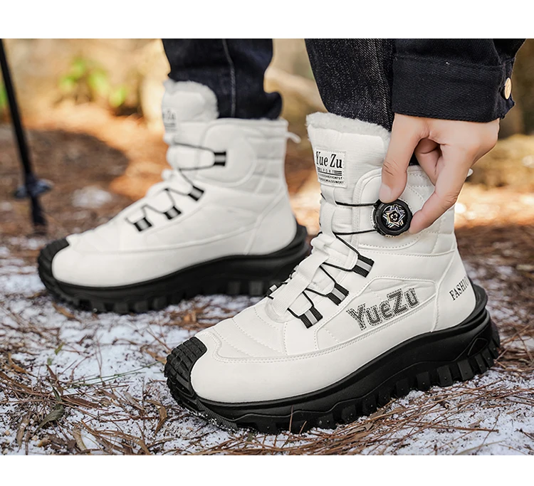 Winter-Outdoor-Arbeitsschuhe mit warmem Fleecefutter, trendige und vielseitige Herrenschuhe, leicht zu tragende, tragbare Herrenstiefel – Detail 15