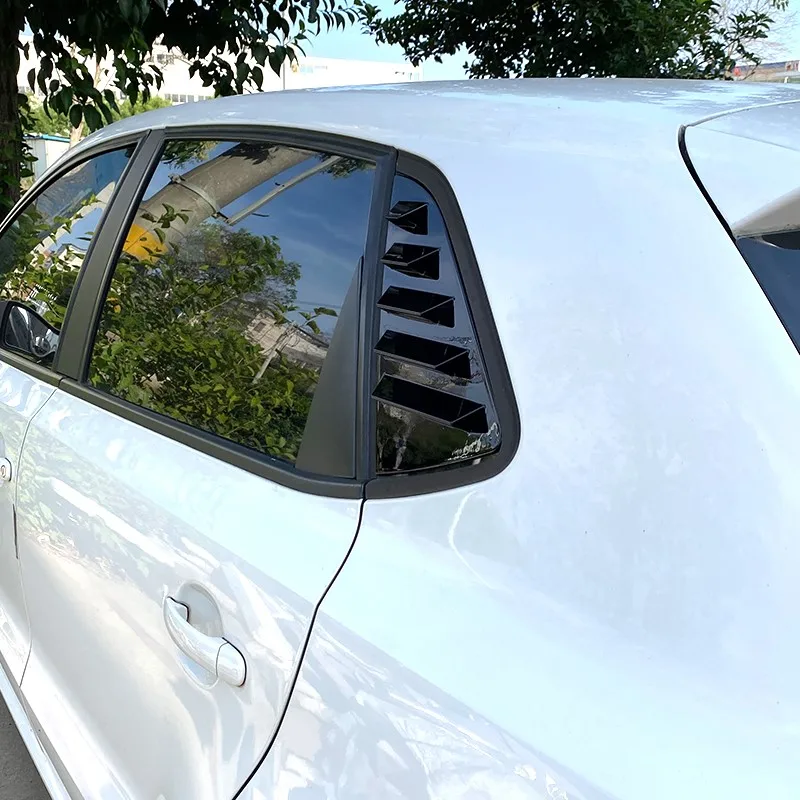 Cubierta embellecedora de rejilla de ventana trasera de coche para Volkswagen VW Polo 6R 6C 2010-2017 Kits de carrocería Triangular lateral de obturador trasero accesorios de coche
