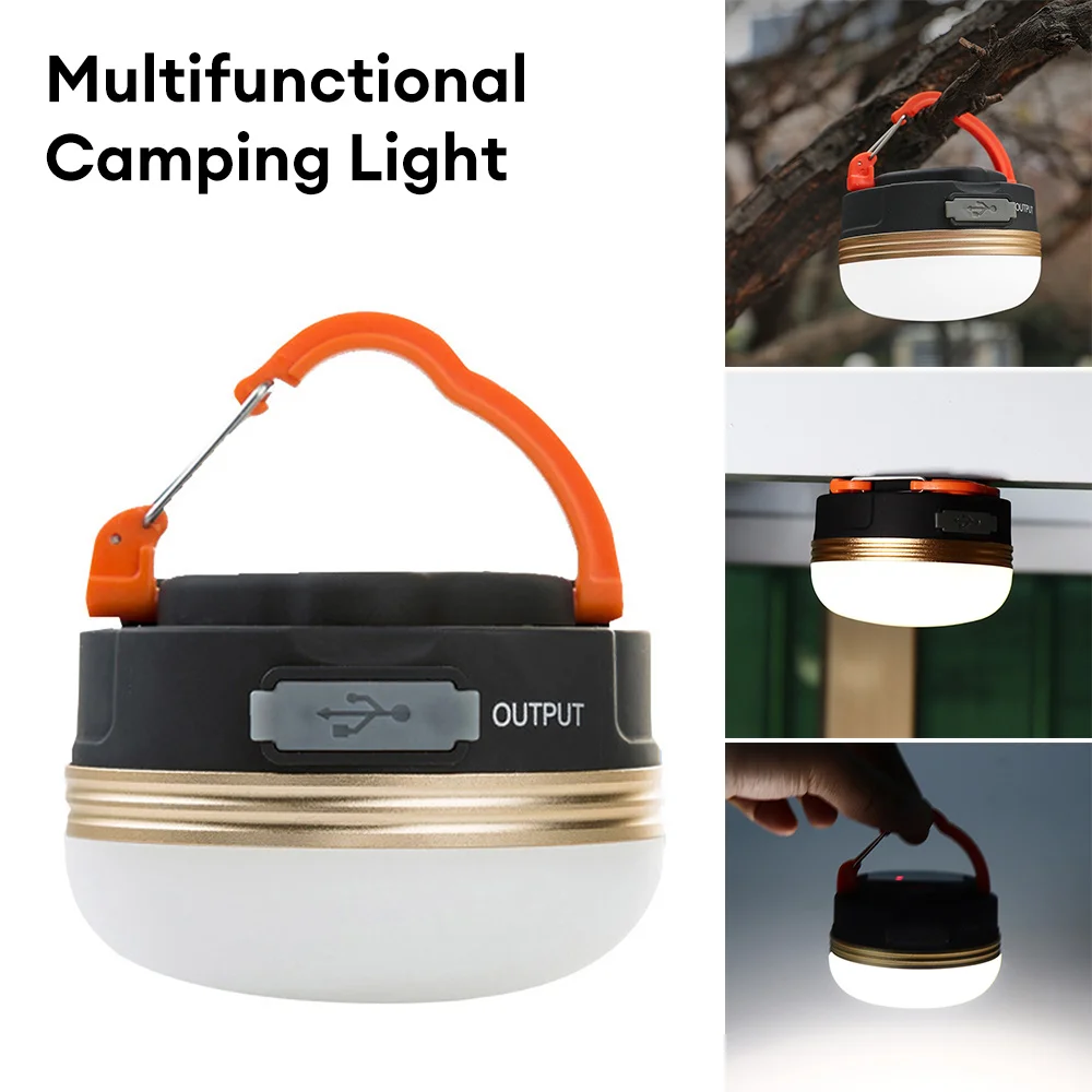 LED Tent Lamp USB Rechargeable Outdoor Waterproof Camping Lantern Magnet Adsorption Hanging Emergency Lamp for Camping Picnic