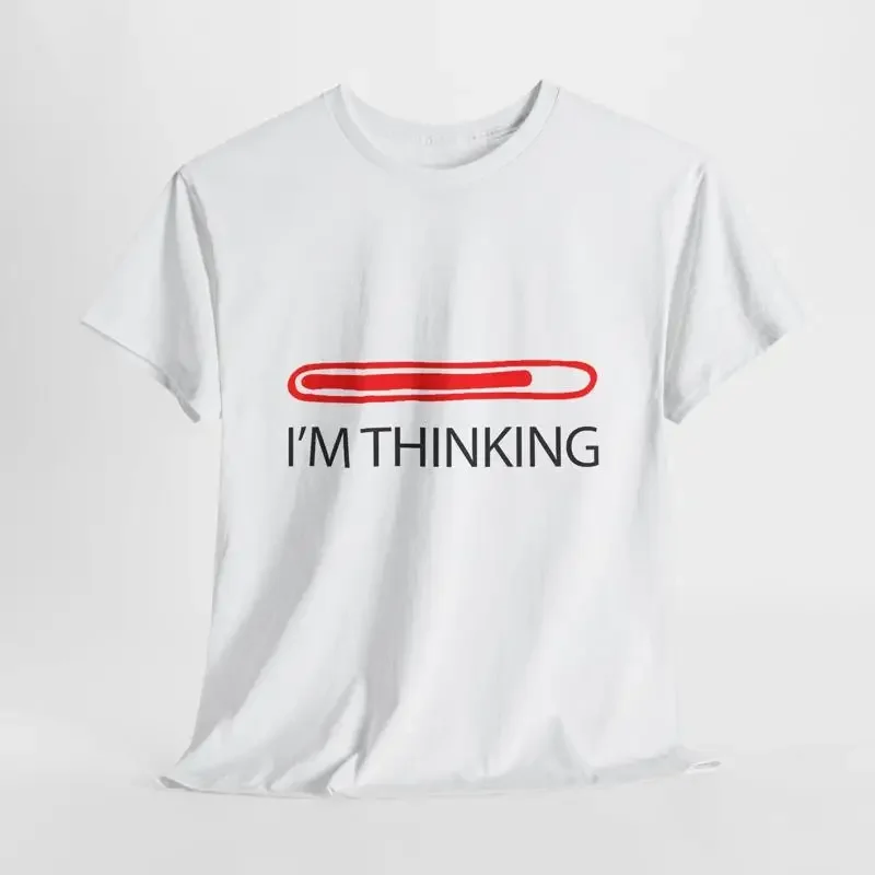 T-shirt pour homme I'M THINKING avec design créatif de barre de progression, unique