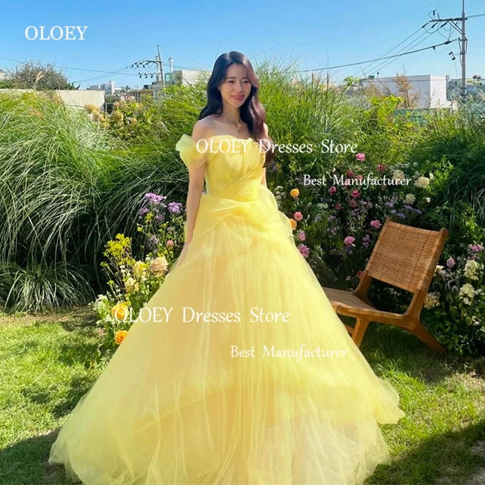 

Giyu Fairy A-line Korea Wedding Dress Photoshoot Yellow Strapless Evening Gown Dress Vestidos De Noche Elegantes 2024