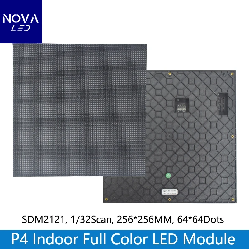 P4 Indoor LED Displays Module 64x64 Pixel LED video wall Full Color RGB P4 LED Screen Panels LED Matrix 256mm*256mm