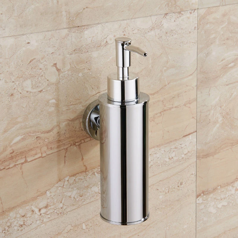 Liquid Soap Dispenser Chrome Black 304 Stainless Steel Soap Dispenser Wall Mounted Bathroom Hand Wash Soap Dispenser