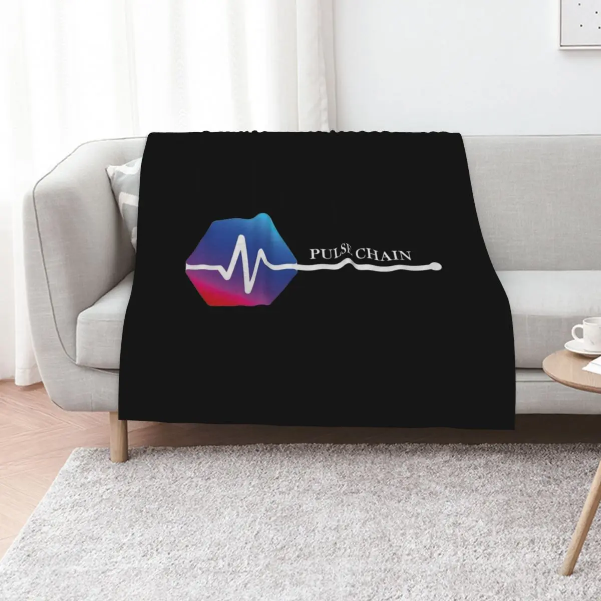 PulseChain PLS Crypto Cryptocurrency HEX Staker Logo Throw Blanket Hair Custom Travel Polar warm winter Blankets