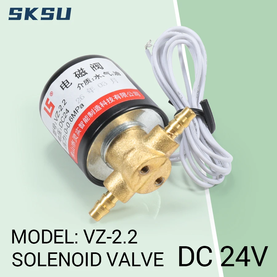 VZ-2.2 DC24V Solenoid Valve 0-0.6MPa Dental Chair Solenoid Valve for Water Gas Oil Dental Unit Replacement Part