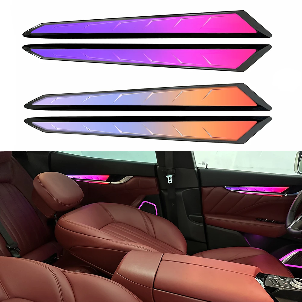 For Maserati Ghibli Levante Quattroporte 64 color LED Ambient light Interior Door dynamic trim lights Crystal Atmosphere Lamp