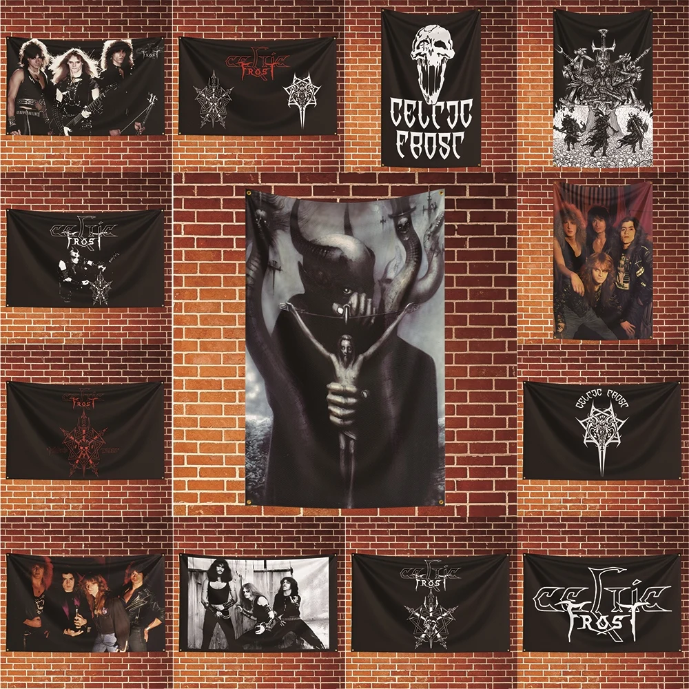 Celtic Frost Music Flag Banner For Fan Cave Watch Party Tailgate Gathering Indoor Outdoor Backyard Home Festival Ornament Supply