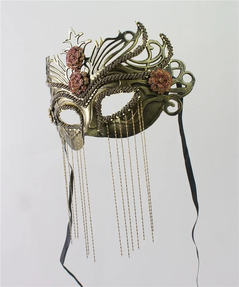 Venetian retro adult half-face couple woman mask ball banquet Halloween mask Tassel mask