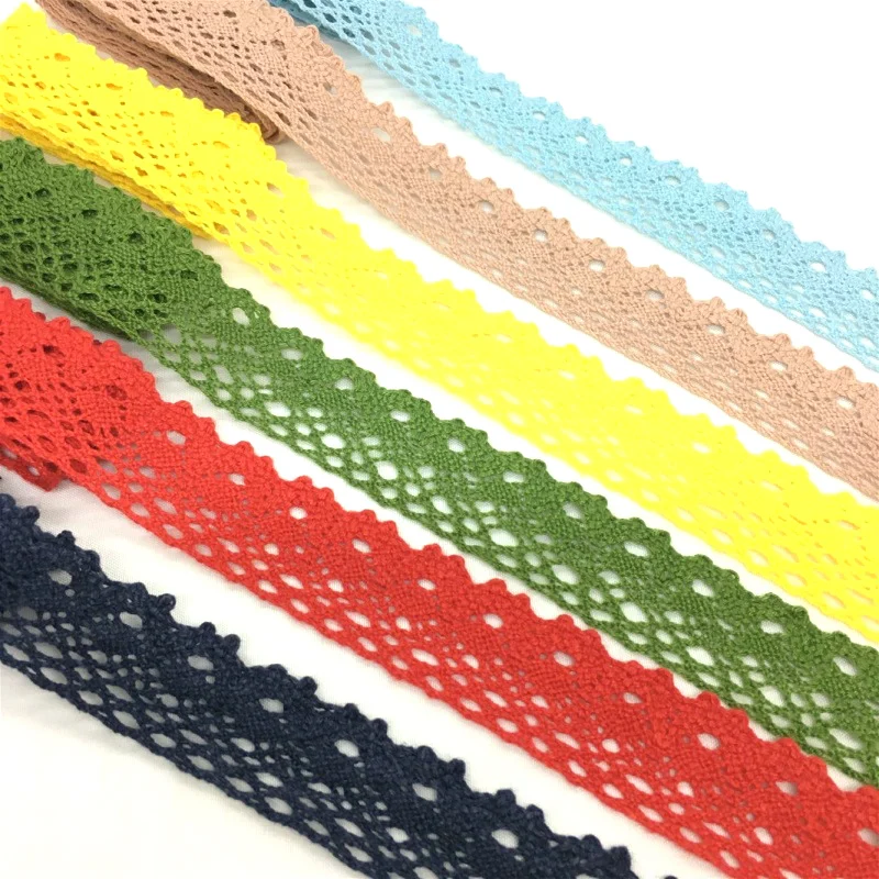 5Yards 1-6cm Crocheted Webbing Cotton Lace Trims for Handmade DIY Sewing Garments Accessories Wedding Deco Gift Floral Packing