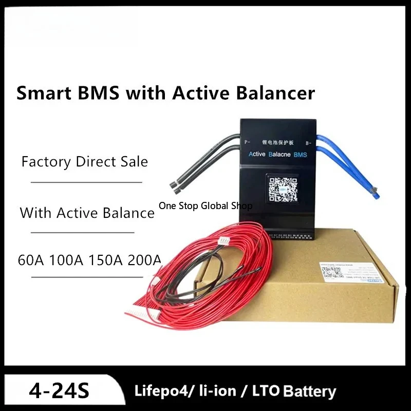 

Heltec 1A 2A Active Balance BMS 4S 8S 12S 13S 14S 16S 20S 24S Bms deye 60A 80A 100A 150A 200A Lifepo4 Li-Ion Lto Battery