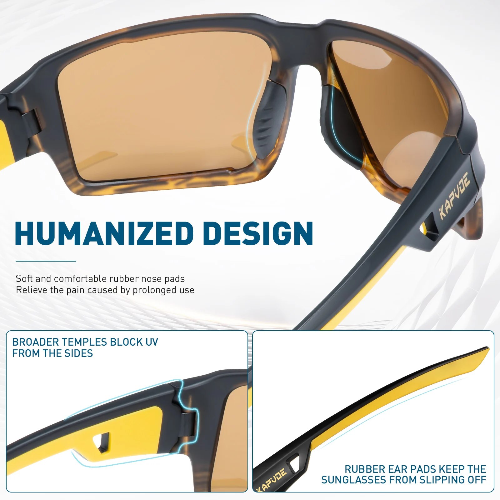 Kapvoe Polarized Cycling Sunglasses UV400 Cycling Glasses MTB Bike Goggles Outdoor Running Driving Riding Sports Bicycle Eyewear