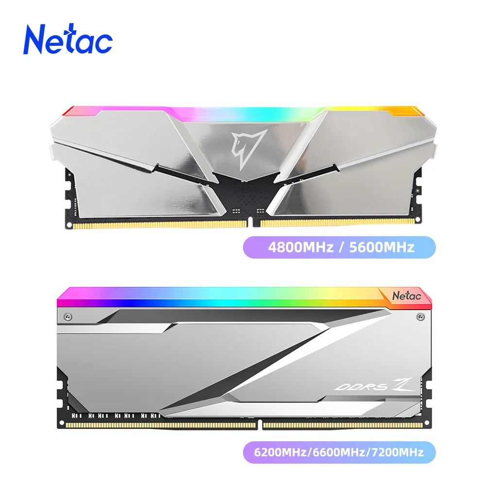 Netac DDR5 4800MHz 8GB หน่วยความจํา Ram DDR5 5600MHz 6200MHz 6600MHz 7200MHz 16GB x2 Memoria Ram DDR5 RGB XMP3.0 Diy Daming คอมพิวเตอร์