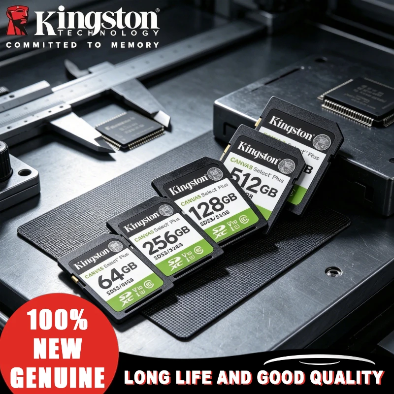Kingston Canvas Select Plus SDS2 SD Card 100MB/s Read Class10 Portable Flash Storage Card 2026 NEW 32-256GB for Camera