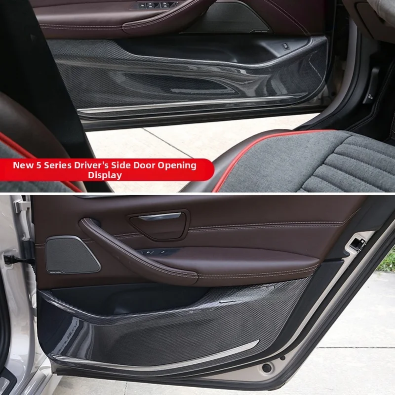 4PCS For BMW Carbon Fiber Car Door Anti Kick Pad Protection Anti-Dirty Stickers Accessories Interior